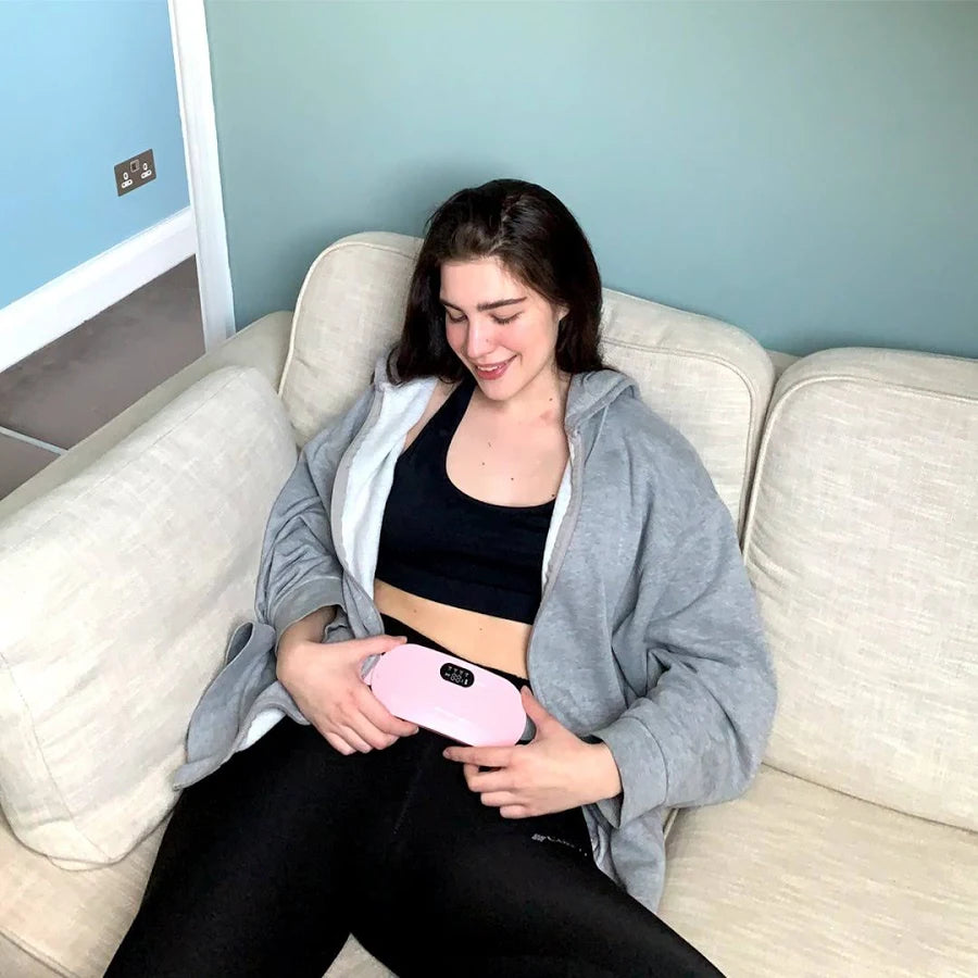 Period Cramp Relief Device – Rechargeable Heating Pad with Vibration for Menstrual Pain Relief