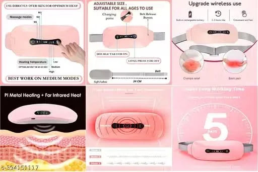 Period Cramp Relief Device – Rechargeable Heating Pad with Vibration for Menstrual Pain Relief